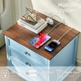 thumbnail image 5 of Joaxswe Nightstand with Charging Station & Drawers, Bedside Table for Bedroom, Spacious Storage Cabinet for Living Room,Closet - Light Blue, 5 of 6