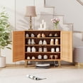 thumbnail image 5 of Costway 2-Door Shoe Cabinet with Ventilated Woven Doors & 3 Removable Shelves for Entryway, 5 of 10