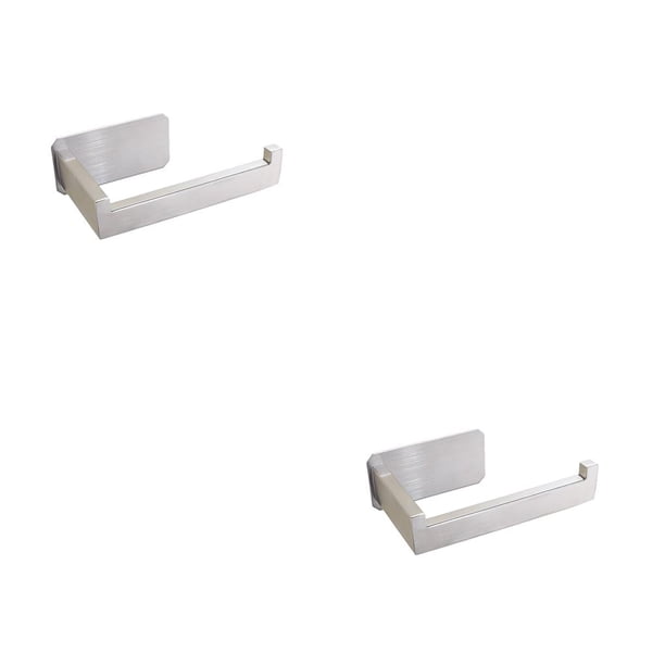 Bearachild Colgador de acero inoxidable de estilo montado en la pared, estante de soporte doméstico para baño, soporte de papel sin taladro a Plata 2piezas