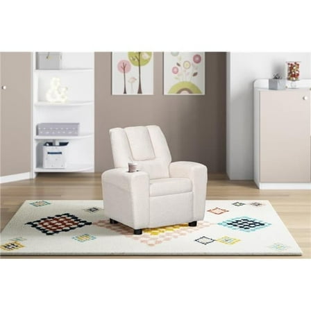 Olive & Opie Chase Kids Recliner in Wooly White