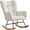 Beige, variant on Comfy Rocking Chair for Nursery or Bedroom Upholstered Glider with Side Pocket, Ergonomic Backrest, and Soft Armrests – Ideal Accent Chair for Reading, Relaxing(Brown)