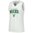 thumbnail image 2 of Women's Levelwear White Milwaukee Bucks Paisley Peekaboo Tank Top, 2 of 3
