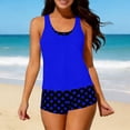 thumbnail image 5 of HAPIMO 3 Piece Tankini Swimsuit for Women Tank Top Bathing Suits & Sports Bra & Boy Shorts Lightweight Casual Summer Beach Vacation Sets with Chest Pad Blue L, 5 of 9