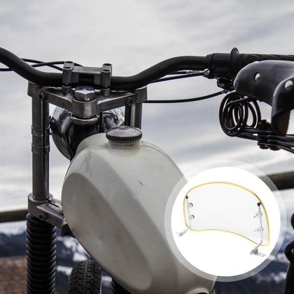 Homoyoyo 1Set Motorcycle Wind Protection Set Clear Transparent Windshield with Stylish Retro Look