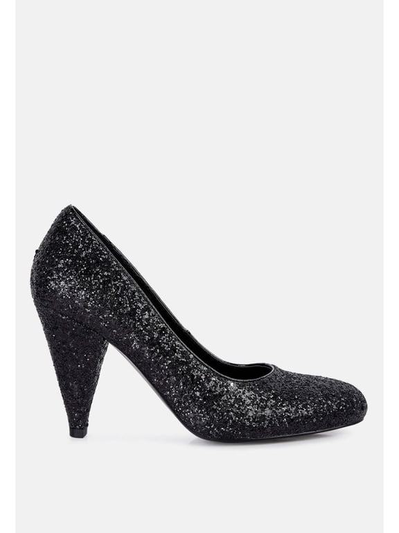 Sugar Plum Glitter Conical Heel Pumps