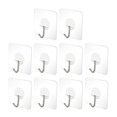 thumbnail image 2 of Self Stick Hooks Entryway Coat Hooks No Trace Wall Hooks Home Users 6x6cm 10Pcs, 2 of 2
