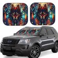 thumbnail image 1 of Vsdgher Mystic Wolf Dreamcatcher Print Car Windshield Sun Shade, Reflective Sunshade Window Sunshade Sun Visor Protector Fit for Cars,Trucks,SUVs-Small, 1 of 6