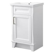 Pemberly Row 20" Single Sink Vanity in White Finish with White Ceramic Sink Top