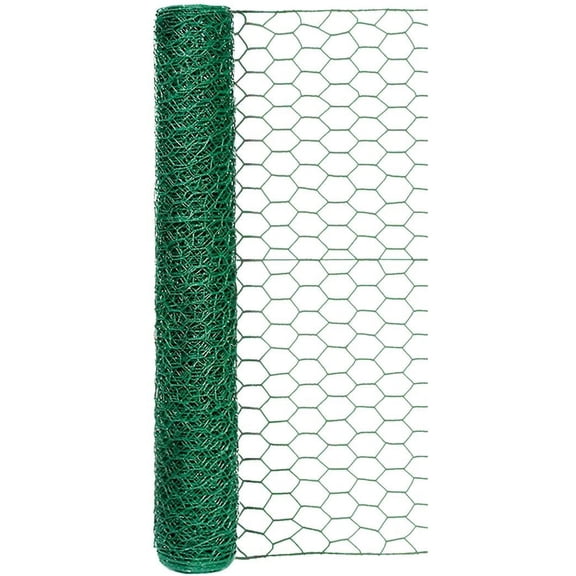 24in H x 25ft L Vinyl Coated Chicken Wire with 1in Mesh