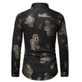 thumbnail image 3 of DeHolifer Men's Shirts Casual Long Sleeve Sunflower Bronzing Lapel Stretch Dress Shirt Wrinkle-Free Regular Fit Button Down Shirts Black XL, 3 of 3
