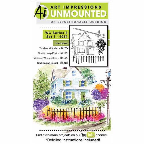 Art Impressions 4034 Watercolor Series "Wc 8 Set 1" Rubber Stamp - Walmart.com