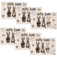 thumbnail image 2 of Black Grey White Rabbit Bunny Happy Easter Placemats Set of 4, 12x18 Inch Seasonal Spring Table Mats for Party Kitchen Dining Decoration, 2 of 11