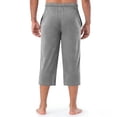 thumbnail image 5 of Maplenight Mens Capris Lounge Pants with Pockets Drawstring Elastic Waist Crop Pajama Pants, 5 of 8