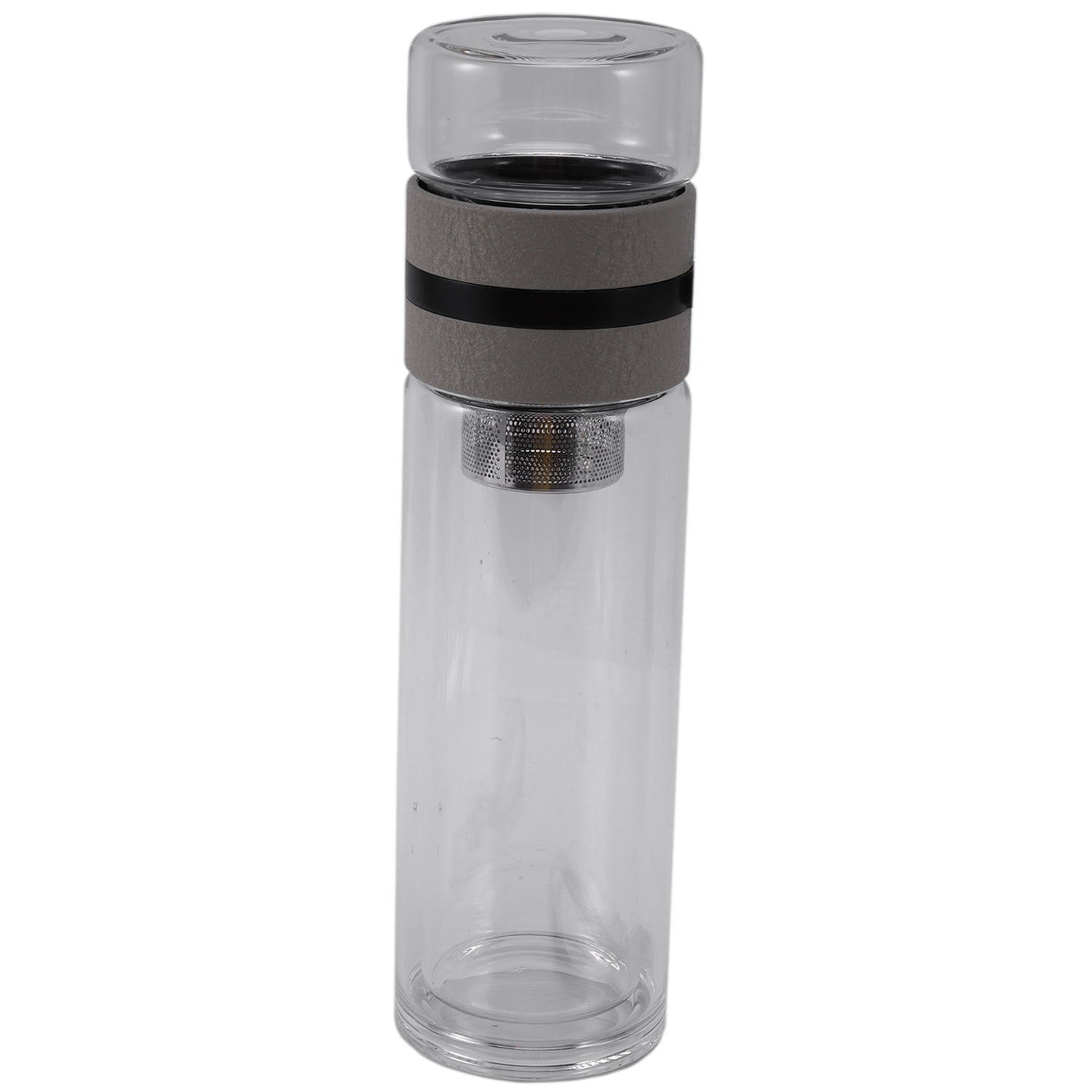 Glass Water Bottle Tea Infuser Stainless Steel Filter Double Wall Sports Tumbler 