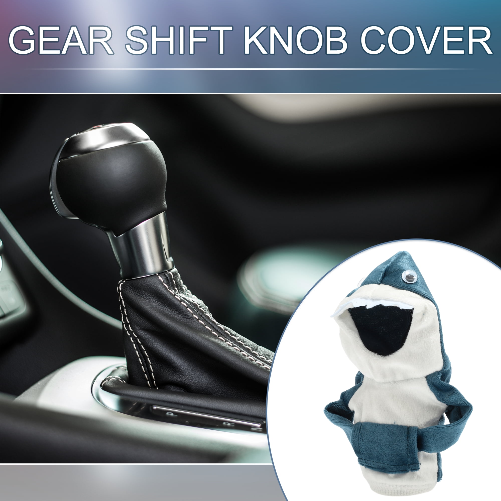 Unique Bargains Great Universal Shift Knob Cover Shark Pattern for Car RV SUV