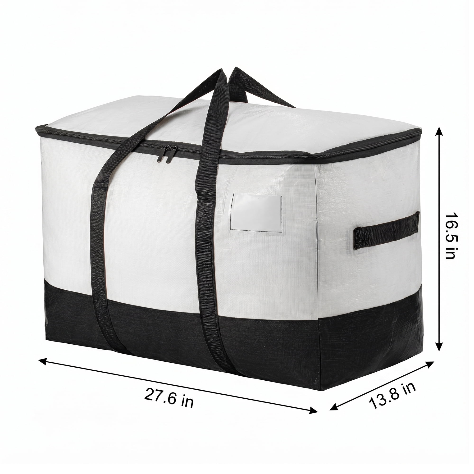 Clothes Storage Foldable Moving Bags for Organizing Clothing White Black 1Pcs