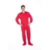 Big Feet PJs. Red Cotton Jersey Knit Adult Footed Sleeper Pajamas