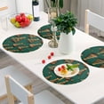 thumbnail image 6 of Ryvnso Christmas Tree Green Round Plate Mats Dining Table Placemat Set of 4 for Holiday Decoration, 6 of 7