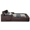 thumbnail image 4 of Zoya Smart Multifunctional Queen Size Bed Made with Wood in Brown, 4 of 15