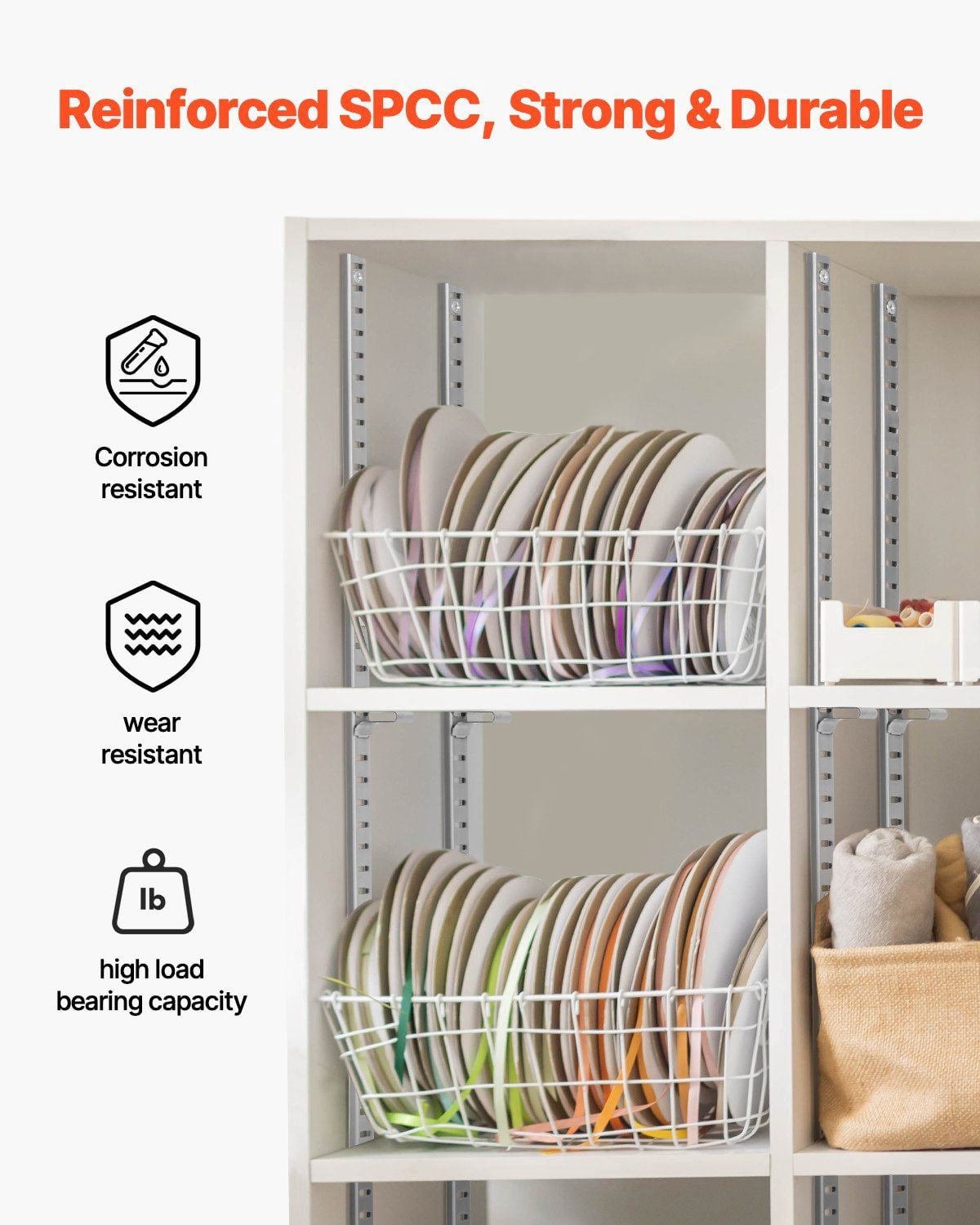 36.3 Inch 8 Pack Adjustable Steel Shelf Pilaster Brackets with Mortise Mount and 32 Screws for Wall Shelving Cabinet Closet Organization
