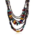 thumbnail image 2 of Litie Women Boho Necklace,Multilayer Colorful Handmade Tassel Wood Beaded Pendant Bib Necklace Jewelry, 2 of 3