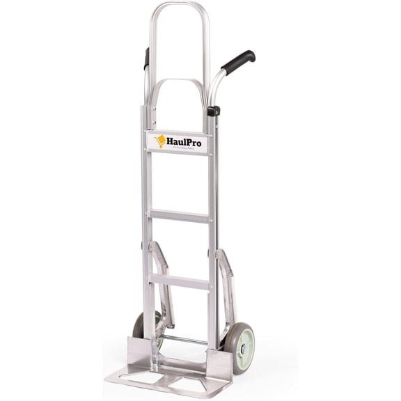 Stair Climber Hand Truck 500 lb – Aluminum, 8" Rubber Wheels, Skid Bars, 17.5" Nose Plate, Dolly