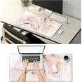 thumbnail image 6 of XXL Pink Marble Extended Gaming Mouse Pad - Large Keyboard Mat, Non-Slip Rubber Base, Stitched Edges, Ideal for Work, Game, Office, Home, 35.1x15.7 Inch, 6 of 6
