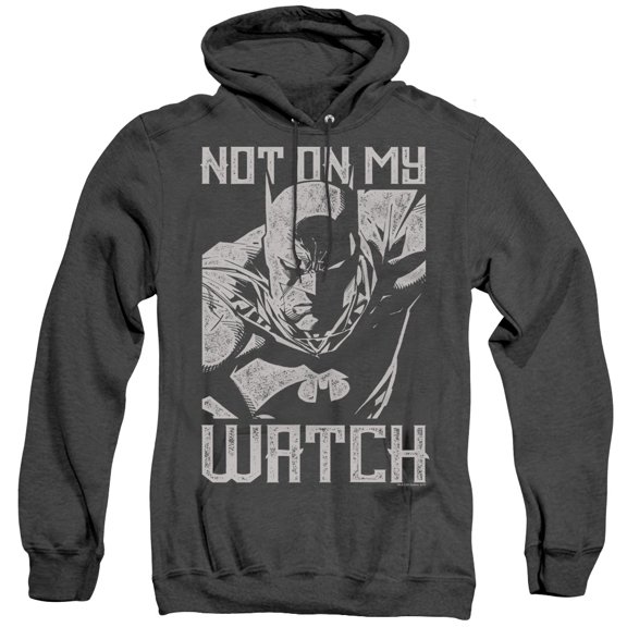 Batman Watch Adult Heather Hoodie Sweatshirt Black