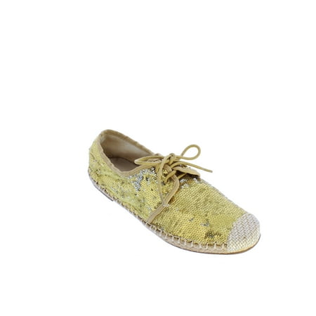 

Nature Breeze Organic-05 Adult Women Casual & Dress Shoe Style Sequin Espadrille Flat in Gold