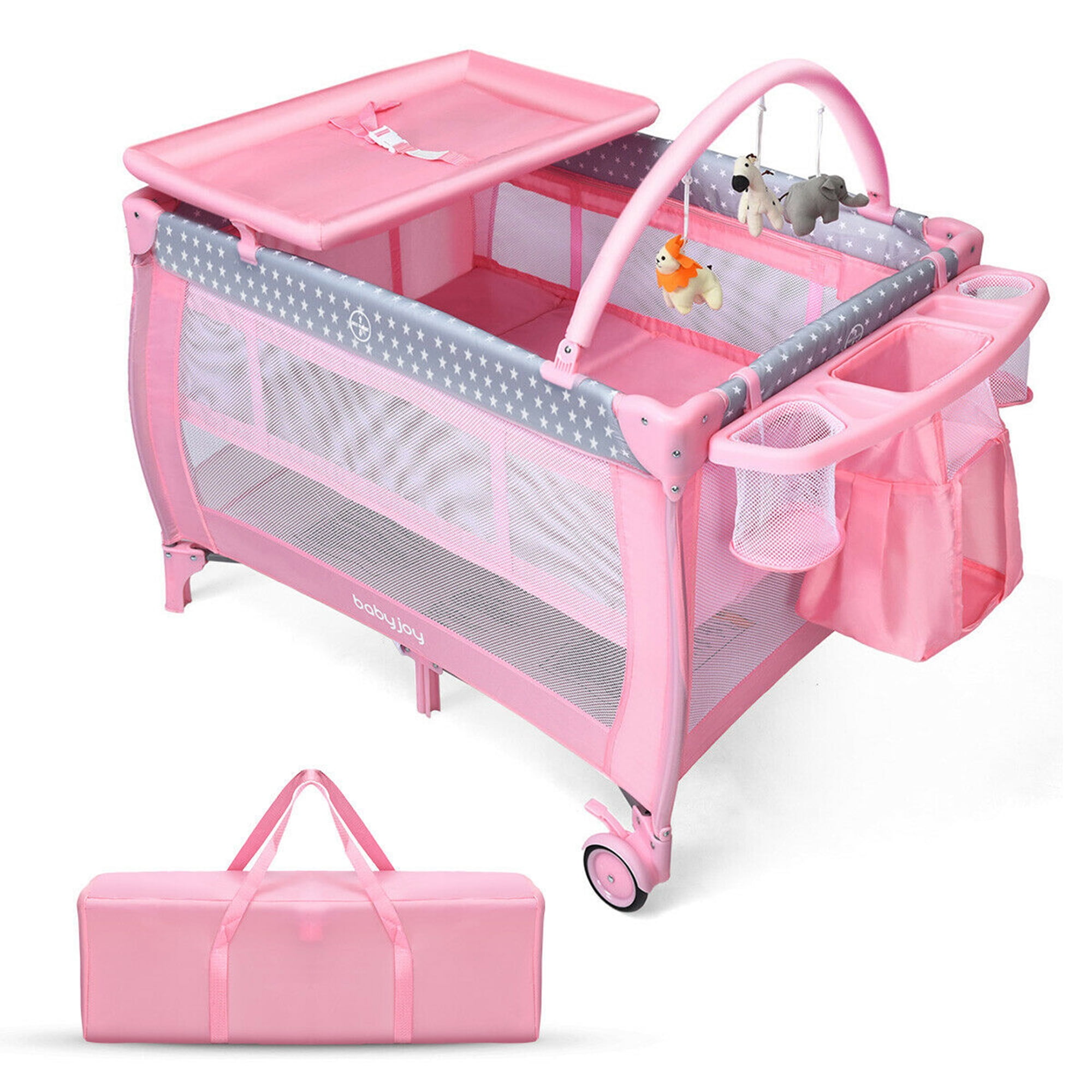 Gymax Portable Foldable Playpen Baby Playard Nursery Center with