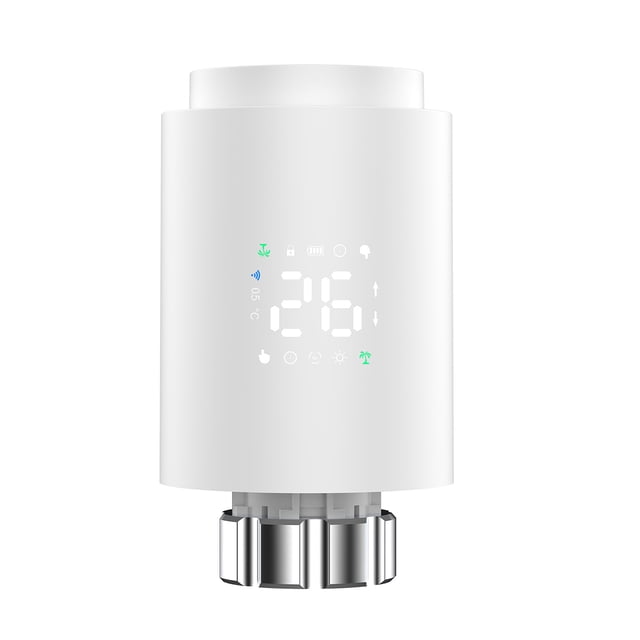 Mistaha Smart LED Thermostatic Radiator Valve - White, Battery-Free, Child Lock Mode - Enhanced Safety, Wide Temperature Range, Accurate Control, Compact Design