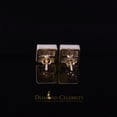 thumbnail image 2 of Diamond Celebrity's Men's/Womens 925 Silver Yellow 1.00ct VVS 'D' Moissanite 3D Square Stud Earrings, 2 of 12