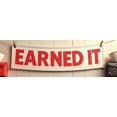 thumbnail image 4 of White Fabric Banner with Red Glittery Earned It Lettering Heart and Star Elements Party Decoration Backdrop for Celebrations Photo Shoots Graduation Parties Valentine Events, 4 of 4