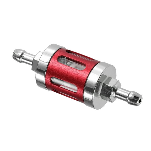 Unique Bargains Universal Gas Inline Fuel Filter Gasoline Filter for Small Engines Bike Motorbike Red Silver Tone