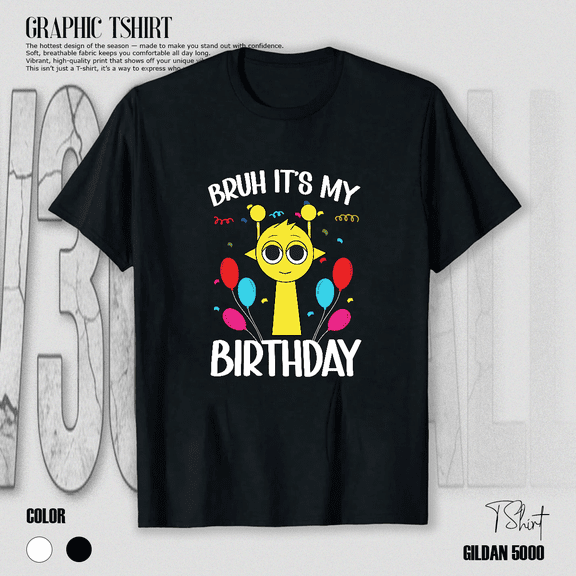 Sprunki Kids Birthday Cute Celebration Cartoon Party Art Graphic Unisex T-Shirt V16933, up to size 5XL