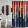 thumbnail image 4 of Orange Blue Red Shower Curtain Set - Standard 72" x 72" Washable Bathtub Curtain with 12 Hooks, Modern Minimalist Vintage Art Waterproof Fabric Stall Shower Curtains for Bathroom/Bathtub Décor, 4 of 6