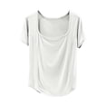 thumbnail image 1 of Camiseta de Manga Corta Mujeres Moda de Verano Yoga Casual Cuello Cuadrado Delantero Hombro Recto Cuello Redondo Superior, 1 of 4