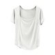 thumbnail image 1 of Camiseta de Manga Corta Mujeres Moda de Verano Yoga Casual Cuello Cuadrado Delantero Hombro Recto Cuello Redondo Superior, 1 of 4