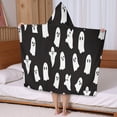 thumbnail image 5 of Black Halloween Ghosts Hooded Bath Towel，50"x30" for Ages 3 To 12 Kids, Quick Dry Lightweight Soft Microfiber Hood Beach Towel Cover Up for Kids, 5 of 7