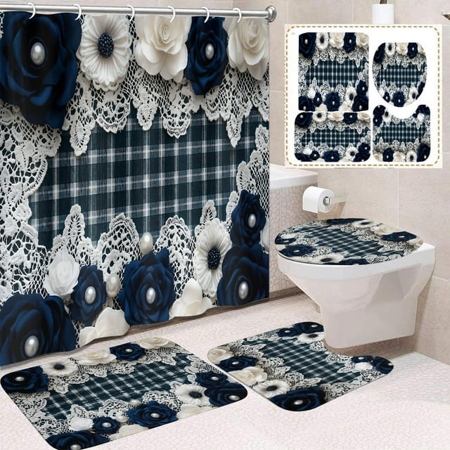 Amzcrzy Polyester Bathroom Set Valentines Day Shower Curtain with Bow P-Ink Digital Print Bathroom Waterproof Partition Curtain Dorm Room Essentials Bathroom Decor Room Decor Cruise Essentials Bath