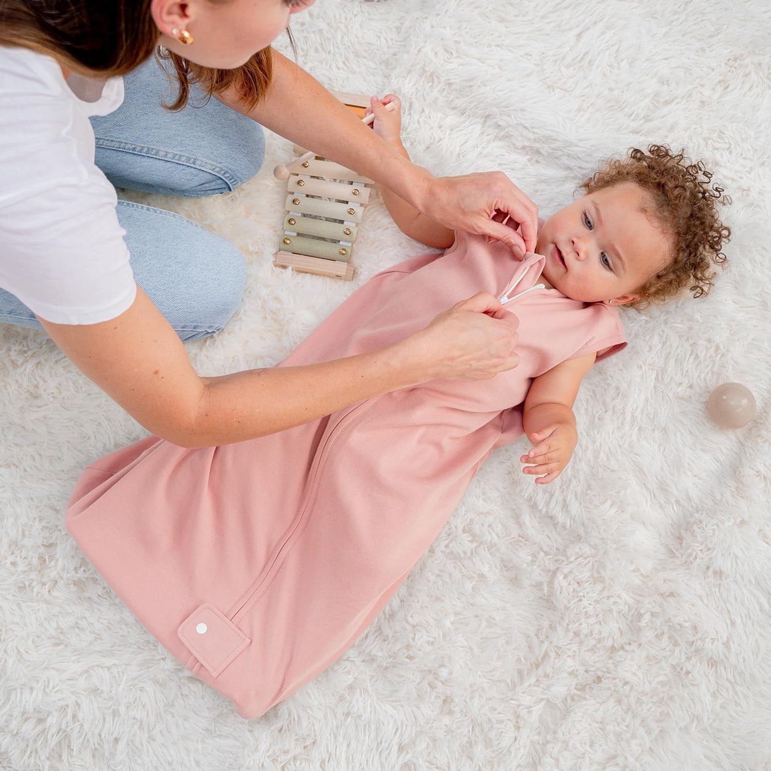 Comfy Cubs Sleep Bag, Sack for Baby, 2 Pack, for Boy and Girl, Newborns and Toddlers (Blush, Mauve, Medium)