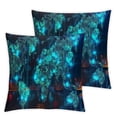 thumbnail image 2 of Acheng World Map Throw Pillow Cover Starry Sky Space Points Lines Shapes Planets Stars Universe Night Soft Solid Square Cushion Case,2 Pcs White, 2 of 6