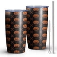 thumbnail image 2 of 20oz Tumblers Halloween Pumpkin & Bones Pattern Stainless Steel Vacuum Insulated Double Wall Travel Tumbler Cups Mug with Lid and Straw,Cleaning Brush for Cold & Hot Drinks, 2 of 7