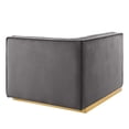 thumbnail image 2 of Modway Sanguine Channel Tufted Performance Velvet Modular Sectional Sofa Right-Arm Chair in Gray, 2 of 8