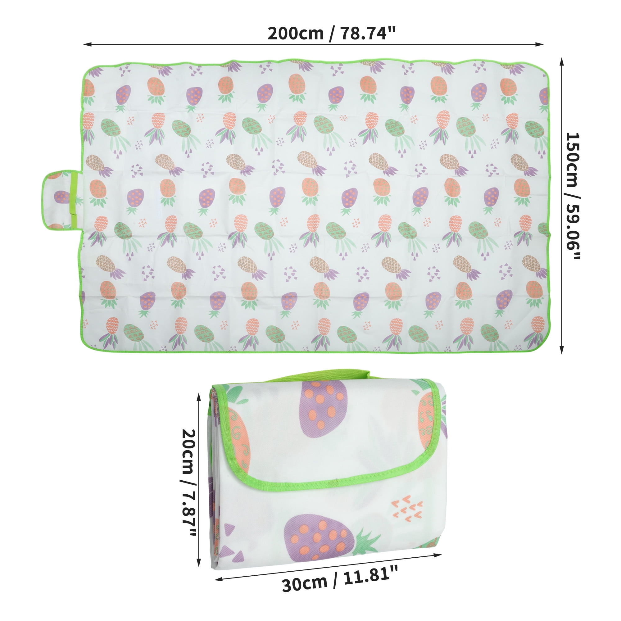 Unique Bargains Picnic Blanket Beach Mat Lightweight with Handle Multicolor 150cmx200cm