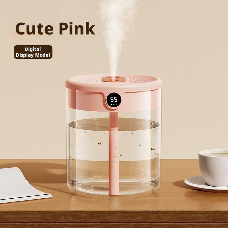 2l Double Nozzle Air Humidifier, Desktop Double Nozzle Cool Mist Humidifier With Night Light, Silent Humidifiers Usb Personal Desktop Humidifiers, for Baby Bedroom Travel Office Home