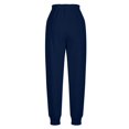 thumbnail image 5 of CLOISE Womens Jogger Sweatpants Baggy Fleece Lined Joggers Comfort Pull on High Waisted Elastic Bottom Pants Navy Active Elastic Waist Drawstring Solid Sweatpants with Pockets Basic Pants, 5 of 6