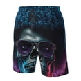 thumbnail image 4 of Pofeuu Punk Style Blue Haired Skull Prin Men's Swim Trunks Quick Dry Bathing Suit Swimming Board Shorts Mesh Lining Beach Swimwear-Large, 4 of 6