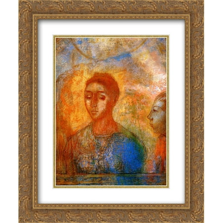 Odilon Redon 2x Matted 20x24 Gold Ornate Framed Art Print 'Portrait of Madame Redon with (Ari Gold Best Moments)