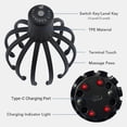 thumbnail image 3 of Black, multi-claw electric massager head scalp kneading massager octopus electric head massage claws, 3 of 5